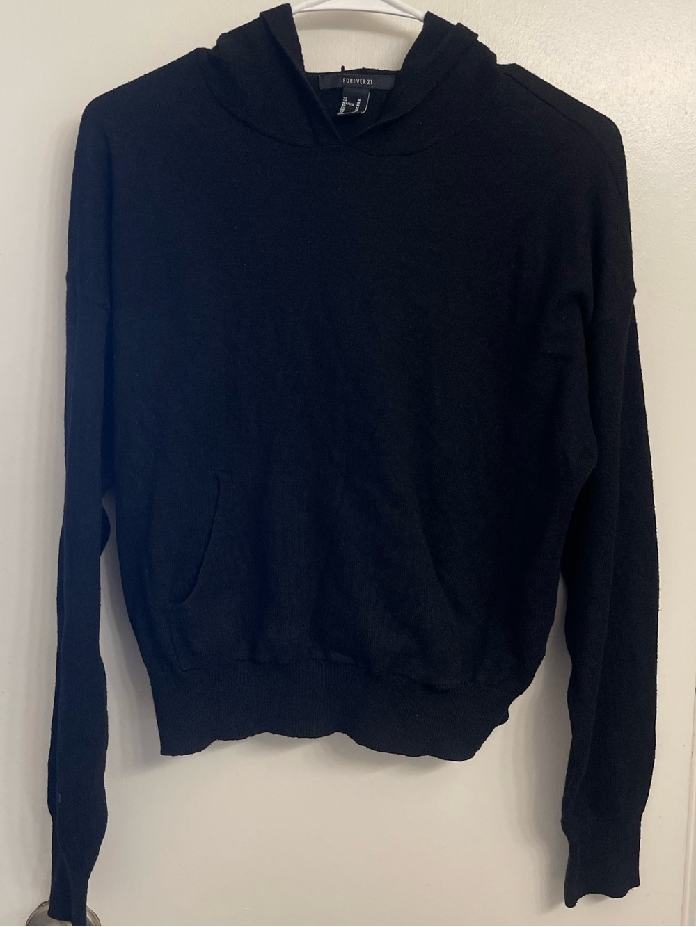 Forever 21 Black Hooded Sweatshirt